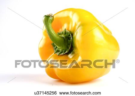 Stock Photograph - Yellow pepper on white background. Fotosearch