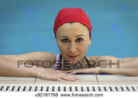 Young woman in the pool View Large Photo Image Stock Photo - Young woman in the pool. Fotosearch