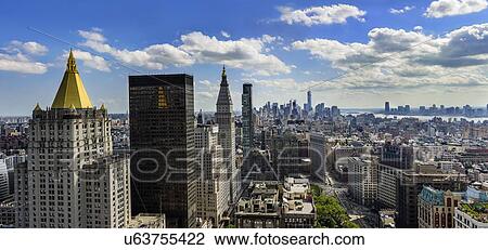 Stock Image - Aerial view of residential district. Fotosearch