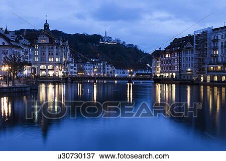 Architecture along Reuss River View Large Photo Image Stock Photo - Architecture along Reuss River. Fotosearch