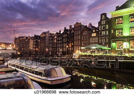 Architecture of Damrak View Large Photo Image Stock Photo - Architecture of Damrak. Fotosearch