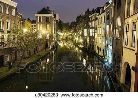Canal at sunset View Large Photo Image Stock Image - Canal at sunset. Fotosearch