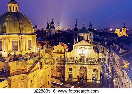 Stock Photograph - Cathedral at night. Fotosearch