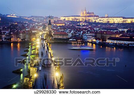 Stock Image - Charles Bridge and Hradcany Castle. Fotosearch