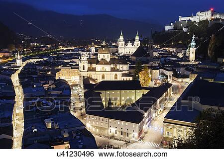 Churches in old town View Large Photo Image Stock Photograph - Churches in old town. Fotosearch