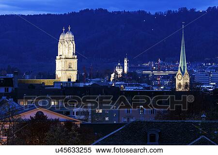 Stock Photography - Churches of Zurich. Fotosearch