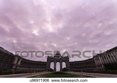 Cinquantenaire Arch View Large Photo Image Stock Photograph - Cinquantenaire Arch. Fotosearch
