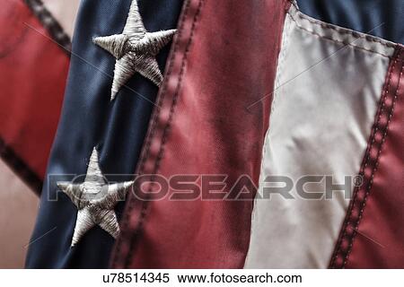 Stock Photography - Close-up of American flag. Fotosearch
