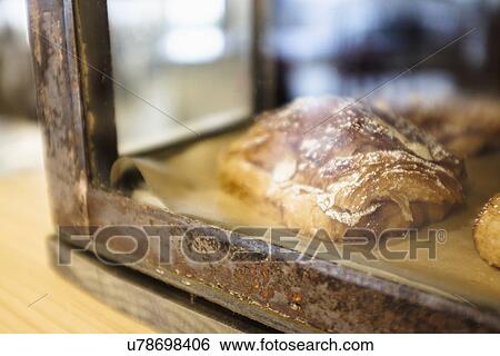 Stock Photograph - Close-up of croissant in bakery. Fotosearch