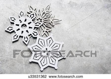 Stock Image - Close up snow flakes. Fotosearch