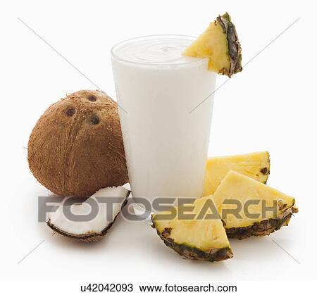 Coconut and pineapple smoothie View Large Photo Image Stock Image - Coconut and pineapple smoothie. Fotosearch