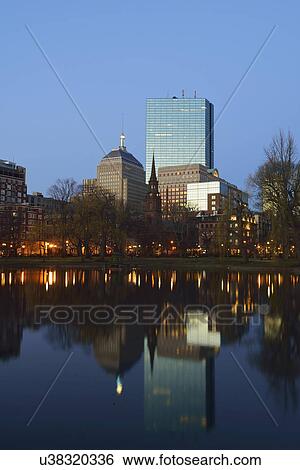 Stock Photograph - Copley Square at sunset. Fotosearch