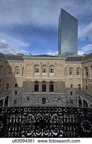Stock Image - Courtyard of Boston Public Library. Fotosearch