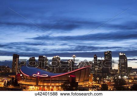 Downtown district at night View Large Photo Image Stock Photo - Downtown district at night . Fotosearch