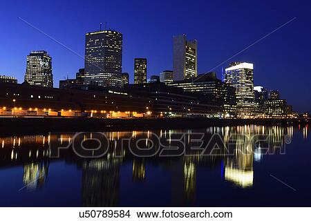 Financial district at night View Large Photo Image Picture - Financial district at night. Fotosearch
