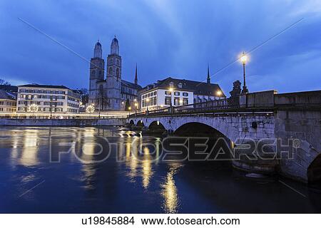 Grossmunster at night View Large Photo Image Picture - Grossmunster at night. Fotosearch