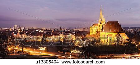 Illuminated cityscape with Erfurt Cathedral View Large Photo Image Picture - Illuminated cityscape with Erfurt Cathedral. Fotosearch