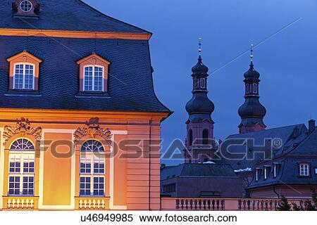 Illuminated Staatskanzlei Rheinland-Pfalz and St. Peter Church View Large Photo Image Stock Photography - Illuminated Staatskanzlei Rheinland-Pfalz and St. Peter Church. Fotosearch