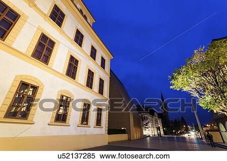 Stock Photography - Liechtensteinisches Landesmuseum and Stadtle Street. Fotosearch