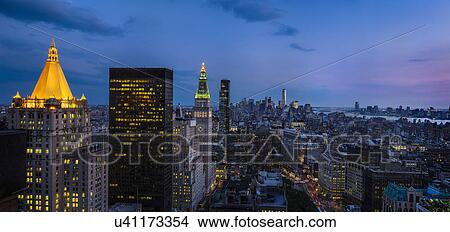 Picture - Manhattan at dusk. Fotosearch