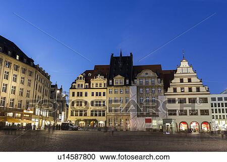 Stock Image - Marktplatz at night. Fotosearch