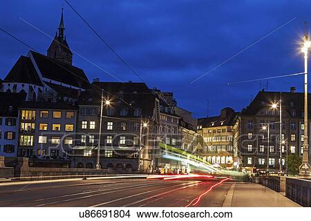 Mittlere Bridge at night View Large Photo Image Picture - Mittlere Bridge at night. Fotosearch