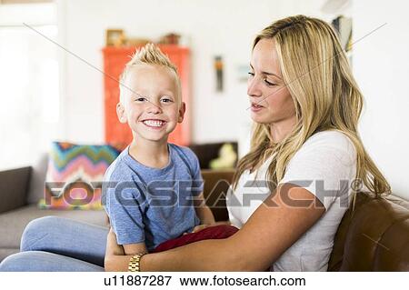 Mother with smiling son (4-5) View Large Photo Image Stock Photo - Mother with smiling son (4-5) . Fotosearch