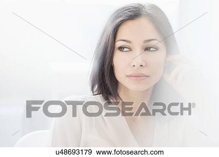 Portrait of brunette woman View Large Photo Image Stock Photo - Portrait of brunette woman. Fotosearch