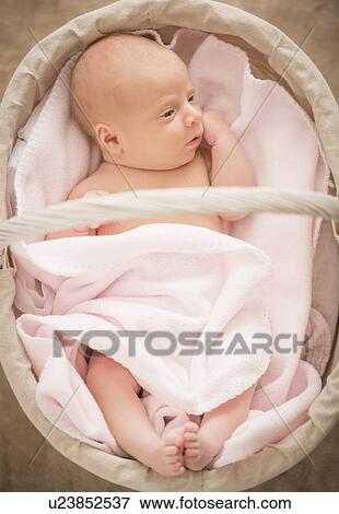 Portrait of newborn baby (0-1 months) View Large Photo Image Stock Photo - Portrait of newborn baby (0-1 months). Fotosearch