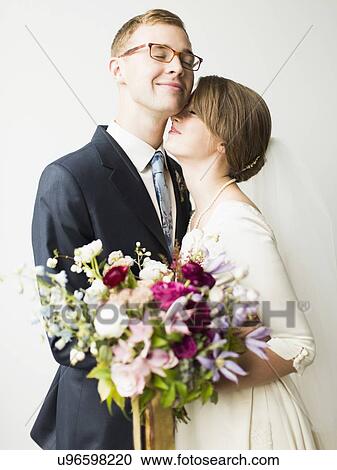 Stock Image - Portrait of newlywed couple . Fotosearch