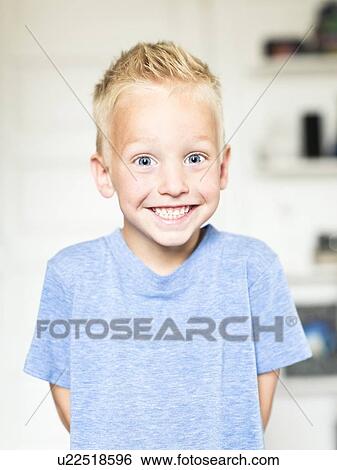Portrait of smiling boy (4-5) View Large Photo Image Stock Photograph - Portrait of smiling boy (4-5) . Fotosearch