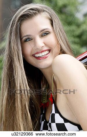 Portrait of smiling woman View Large Photo Image Stock Photograph - Portrait of smiling woman. Fotosearch