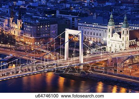 Riverfront cityscape with Elisabeth Bridge and Franciscan Church View Large Photo Image Stock Image - Riverfront cityscape with Elisabeth Bridge and Franciscan Church. Fotosearch