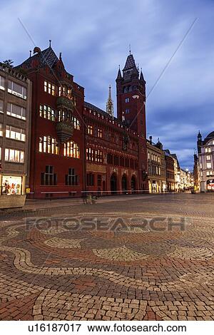 Town hall and market square View Large Photo Image Stock Photo - Town hall and market square. Fotosearch