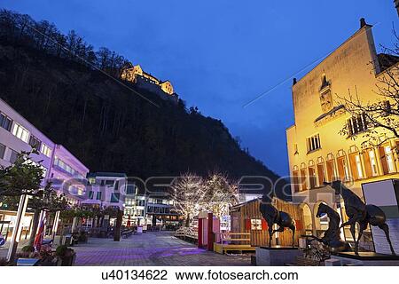 Town Hall and Vaduz Castle View Large Photo Image Stock Image - Town Hall and Vaduz Castle. Fotosearch