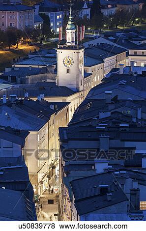 Town hall at night View Large Photo Image Stock Photo - Town hall at night. Fotosearch