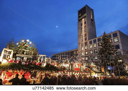 Stock Photography - Town hall at night. Fotosearch