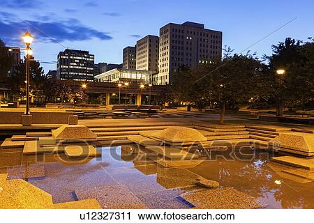 Town square at night View Large Photo Image Stock Image - Town square at night. Fotosearch