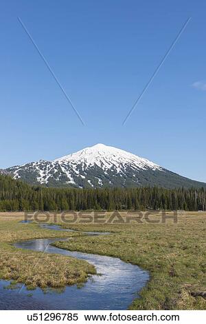 View of snowcapped Mount Bachelor View Large Photo Image Stock Photography - View of snowcapped Mount Bachelor. Fotosearch