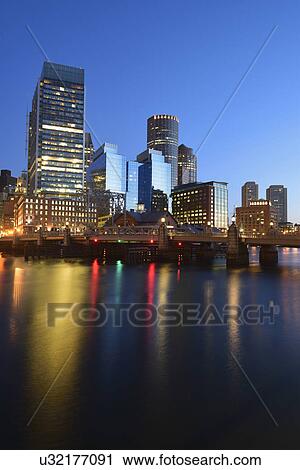 Waterfront and bridge at dawn View Large Photo Image Stock Image - Waterfront and bridge at dawn. Fotosearch