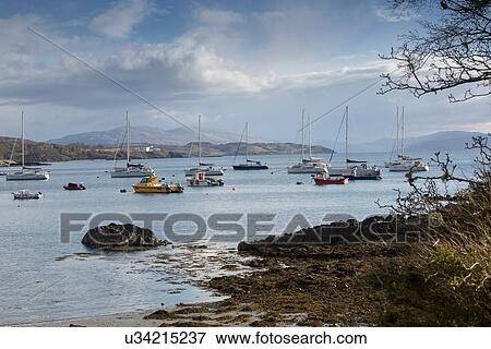 Boats in harbour, Armadale, Isle of Skye, Hebrides, Scotland View Large Photo Image Stock Photo - Boats in harbour, Armadale, Isle of Skye, Hebrides, Scotland. Fotosearch