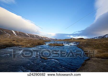 Stock Image -  Brynjudalsa River, Iceland. Fotosearch