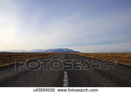 Stock Photography - Empty road, Iceland. Fotosearch