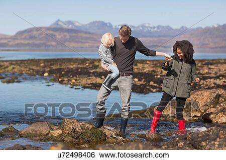 Father holding son by Loch Eishort, Isle of Skye, Hebrides, Scotland View Large Photo Image Stock Photograph - Father holding son by Loch Eishort, Isle of Skye, Hebrides, Scotland. Fotosearch