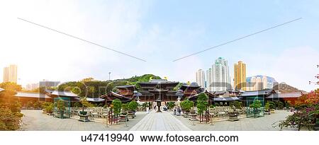 Panoramic view, Chi Lin Nunnery, Diamond Hill, Kowloon, Hong Kong, China View Large Photo Image Stock Image - Panoramic view, Chi Lin Nunnery, Diamond Hill, Kowloon, Hong Kong, China. Fotosearch