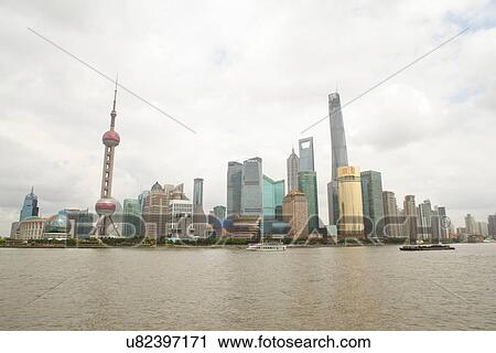 Pudong skyline, Shanghai, China View Large Photo Image Stock Image - Pudong skyline, Shanghai, China. Fotosearch