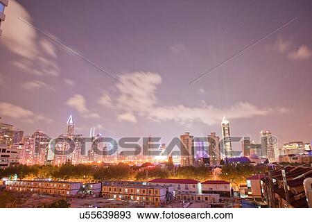 Shanghai skyline from French Concession, Shanghai, China View Large Photo Image Stock Image - Shanghai skyline from French Concession, Shanghai, China. Fotosearch