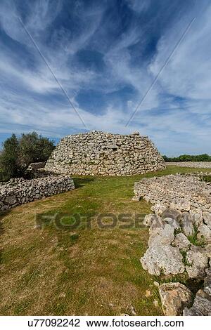 Stock Image - Talaiot at Talati de Dalt, ancient Talayotic ruins, Menorca, Spain. Fotosearch