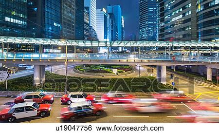 Traffic and elevated walkways, Hong Kong, China View Large Photo Image Stock Photograph - Traffic and elevated walkways, Hong Kong, China. Fotosearch