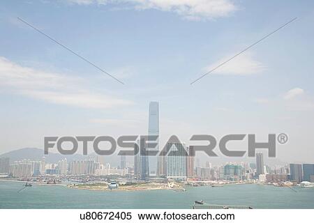 Stock Photography - View from The Peak, down onto Central, and Kowloon, Hong Kong. Fotosearch